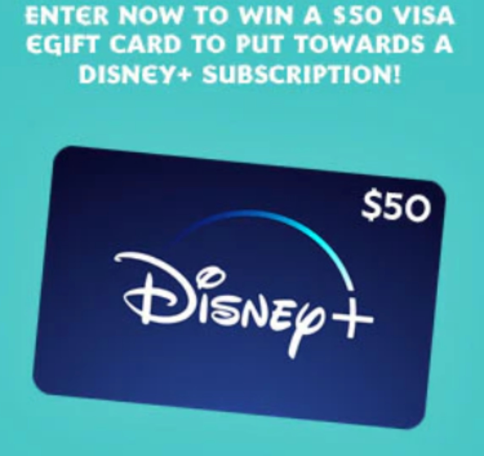 One (1) $50 Visa Gift Card to put towards a Disney+ Sub - TotallyFreeStuff