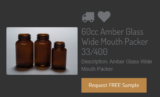 Free Amber Glass Wide Mouth  Packer Sample