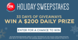 $200 Daily Prize in JR 2023 Holiday Sweepstakes